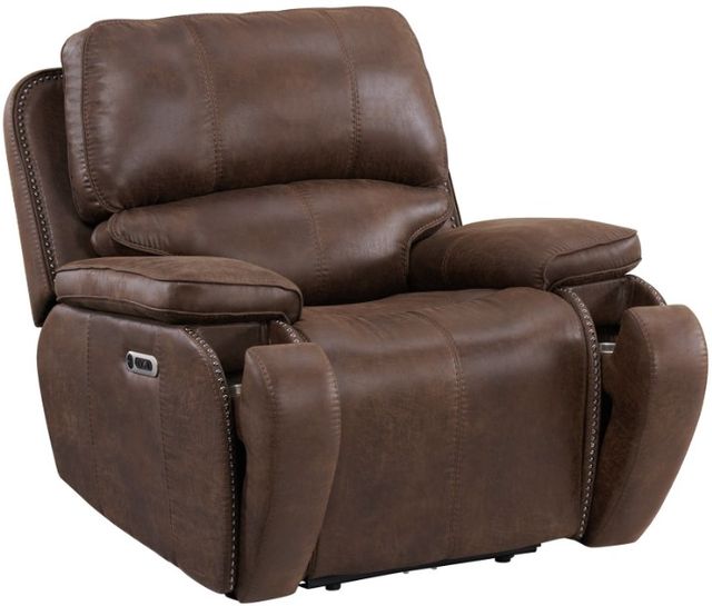 Elements International Atlantis Heritage Brown Power Recliner-3