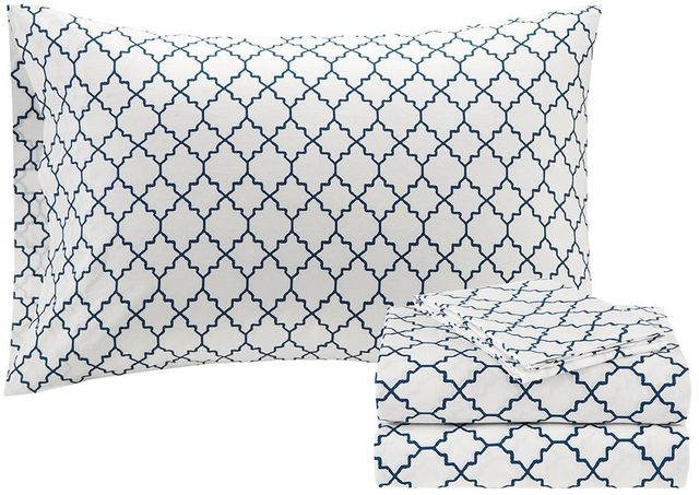 Olliix by Madison Park Essentials Merritt Navy Twin Reversible Complete Comforter and Cotton Sheet Set-4