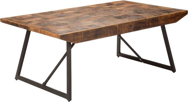 Steve Silver Co. Walden Brown Parquet Cocktail Table with Black Base-0