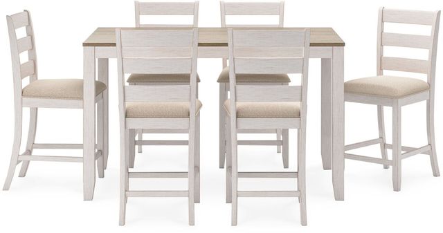 Signature Design by Ashley® Skempton 7-Piece Light Brown/White Counter Height Dining Set-1