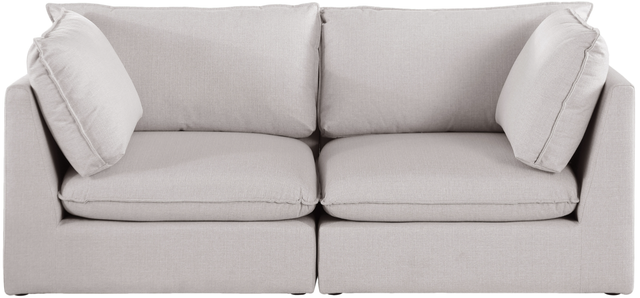 Meridian Furniture Mackenzie Beige 80" Modular Linen Fabric Sofa-1