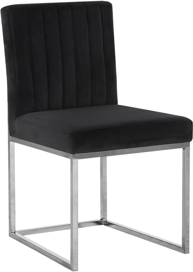 Meridian Furniture Giselle Black/Chrome Velvet Dining Chair-0