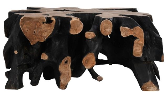 Classic Home Cypress Root Black/Natural Square Coffee Table -1