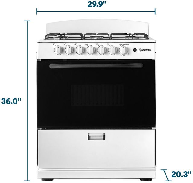 Element® 30” White Freestanding Gas Range-2