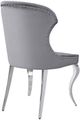 Coaster® Cheyanne 2-Piece Grey/Polished Chrome Upholstered Dining Side Chair Set-2