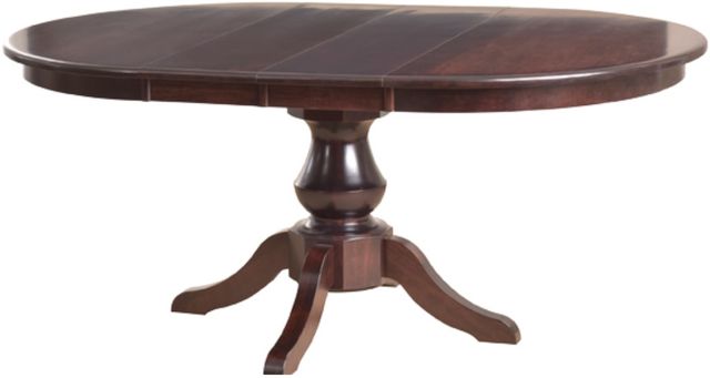 Urban Collections by Yutzy Woodworking Estate Retreat Cherry/Rich Cherry 36”x36” Single Pedestal Dining Table with 2 Leaves-1