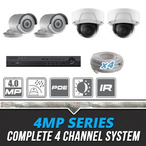 CAV Cam Complete Channel 4MP Bullet Dome IP Surveillance