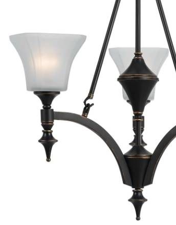 Cal® Lighting & Accessories Rockwood 3-Light Dark Bronze Chandelier-1