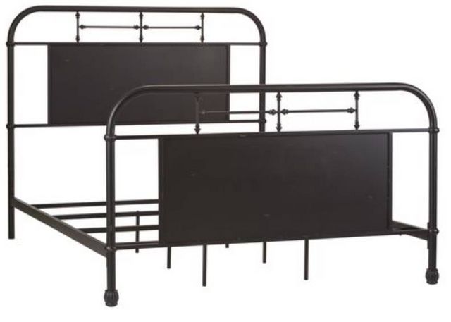 Liberty Furniture Vintage Distressed Black Queen Metal Bed