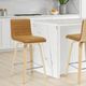 Armen Living Vienna 4-Piece Camel/Oak Swivel Counter Stool Set-0