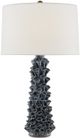 Currey & Company Sunken Blue Drip Glaze/Off-White Table Lamp-0