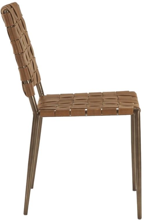 Home Trends & Design Copenhagen Gray Septarian/Tobacco Buffalo Dining Chair-2