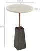 Moe's Home Collection Dawn White Marble Accent Table with Black Marble Base-3