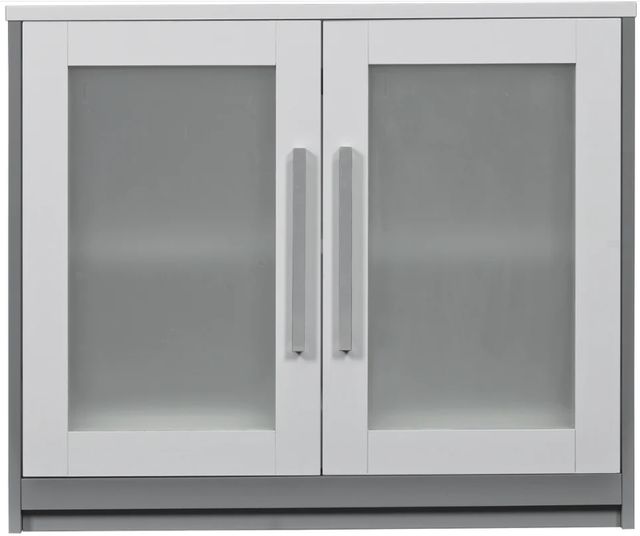 ClassicFlame® Ashford™ Gloss White/Pure Gray Storage Cabinet-3
