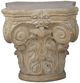 A & B Home Beige/White Washed Column Cap Pedestal-1