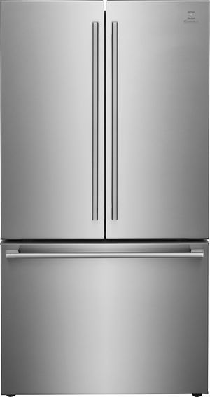 Front view of the Electrolux 36 in. 22.6 Cu. Ft. Stainless Steel Counter Depth French Door Refrigerator