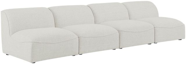 Meridian Furniture Miramar 4-Piece Cream 132" Upholstered Modular Armless Sofa-0