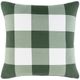 Surya Buffalo Plaid Dark Green 20"x20" Toss Pillow with Down Insert-0