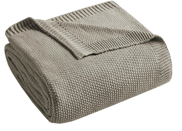 Olliix by INK+IVY Bree Knit Charcoal Twin Blanket-0
