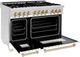 ZLINE Autograph Edition 48" Stainless Steel Pro Style Dual Fuel Range with White Matte Door and Polished Gold Accents-1