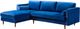 TOV Furniture Como Navy Velvet 2-Piece Left-Arm Facing Sofa Sectional and Chaise-0