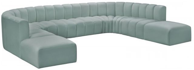 Meridian Furniture Arc 10-Piece Mint Green Vegan Leather Sectional-0