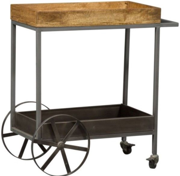 Liberty Furniture Raven Iron/Nutmeg Accent Bar Trolley-0