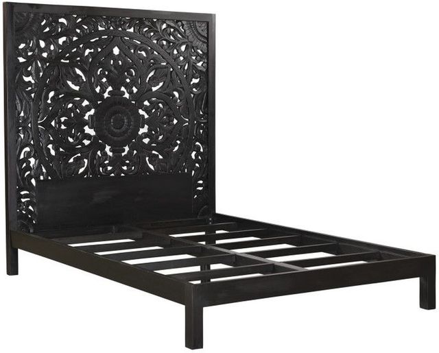 Porter International Designs Bali Black Queen Panel Bed-3
