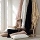 HiEnd Accents Ruched Rabbit Black Lumbar Pillow-1