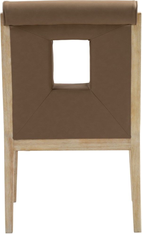 Meridian Furniture Gwendolyn Brown/Natural Vegan Leather Dining Chair-3