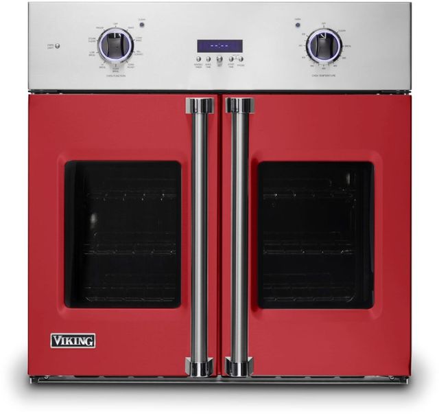 Viking® Professional 7 Series 30" San Marzano Red Built In Single Electric French Door Wall Oven-0