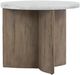 Four Hands Toli Italian White End Table with Rustic Gray Base-0
