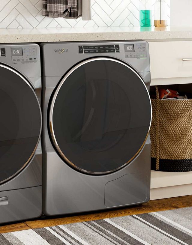 Whirlpool® 7.4 Cu. Ft. Chrome Shadow Front Load Ventless Electric Dryer-8