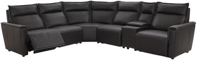 Bassett® Furniture Club Level Chauncey 6-Piece Espresso Leather Power Reclining Sectional-2
