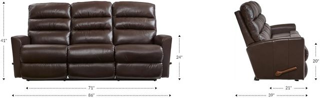 La-Z-Boy® Liam Chestnut Manual Wall Reclining Sofa-4