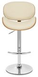 Armen Living Naples Cream/Walnut Adjustable Bar Stool-1