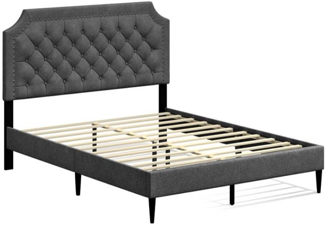 American Wholesale Furniture Hanfield Gray Queen Upholstered Bed-2