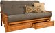 Kodiak Furniture Monterey Suede Gray/Butternut Full Storage Futon with Mattress-0