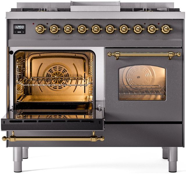 Ilve® Nostalgie II Series 40" Graphite Matte Pro Style Dual Fuel Range-2