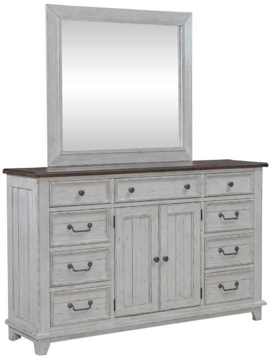 Liberty Furniture River Place 3-Piece Riverstone White/Tobacco Queen Panel Bedroom Set-3