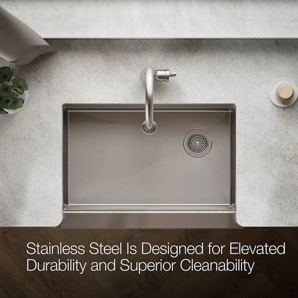 KOHLER® Strive® Stainless Steel 30" Undermount Single-Bowl Farmhouse Workstation Kitchen Sink-4