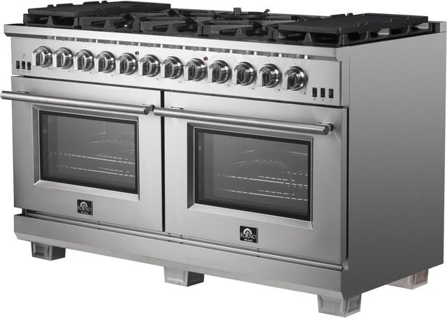 FORNO® Capriasca 60" Stainless Steel Pro Style Gas Range-2