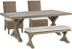 Signature Design by Ashley® Beachcroft 4-Piece Beige Outdoor Dining Set