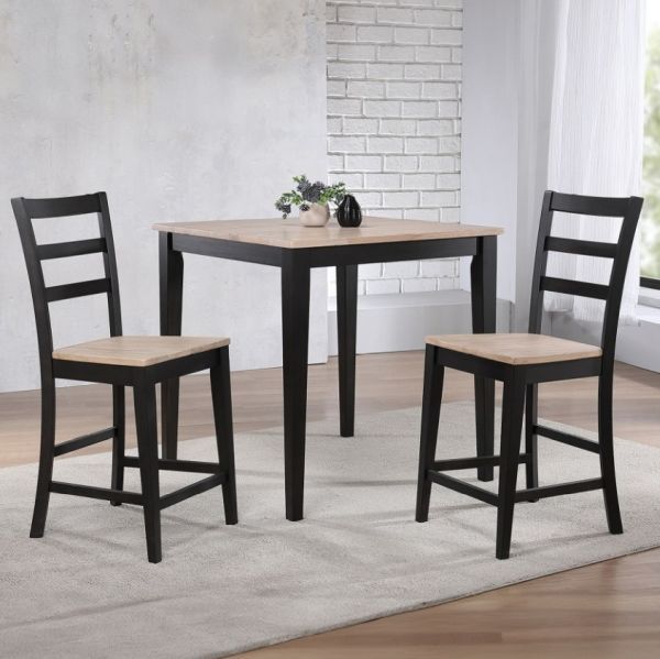 Winners Only® Bay City Natural Top Counter Table with Ebony Base-1