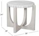 Bassett Mirror Gavin Driftwood End Table with White Top-3
