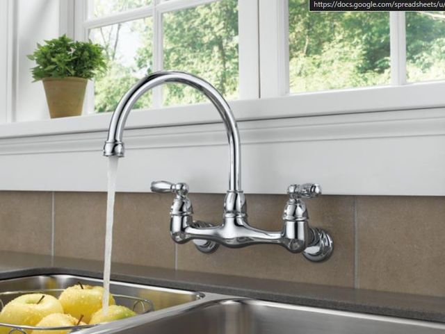 Peerless Claymore® Chrome 2-Handle Wall Mounted Kitchen Faucet-3