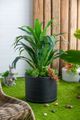 A & B Home Black Ridged Round Planter -4