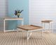 A & B Home Alcott Natural Console Table with White Base -2