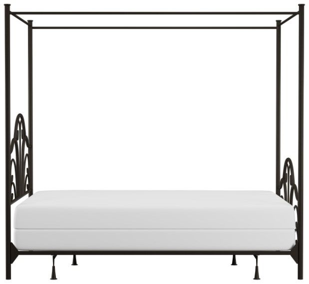 HH2 Home Dover Textured Black Full Canopy Bed-2