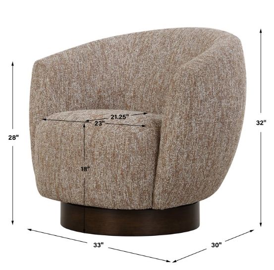 Uttermost® Dunes Cocoa Swivel Chair-2